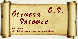 Olivera Vatović vizit kartica